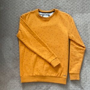 Denim and Flower Crew Neck Sweatshirt